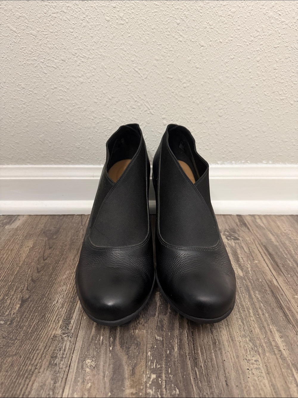 Clarks Black Leather Ankle Booties